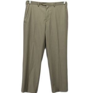 Savane Mens Dress Pants Sz 36/30 Beige Flat Front